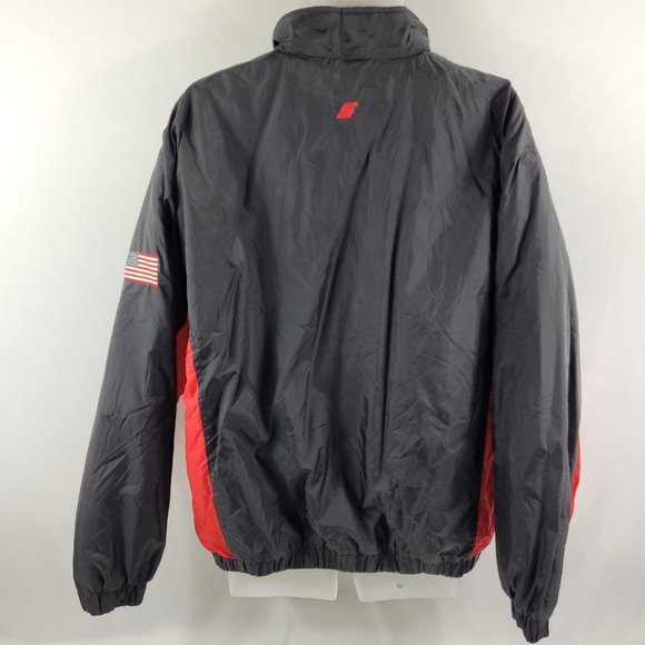 Snap-On Racing Jacket Vintage Windbreaker Black Half Zip Men's size Large - Picture 2 of 3